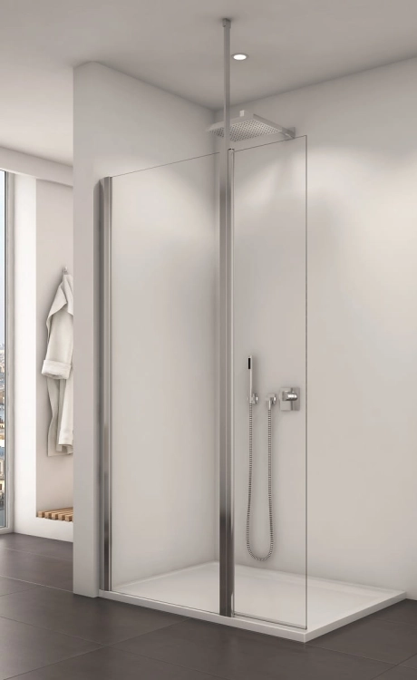 Sanswiss Walk-In Top-Line S ścianka stała 100cm+ ścianka ruchoma 40cm, profile srebrny połysk, szkło bezbarwne TOPF210005007+BTK3204005007