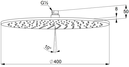 Kludi A-QA deszczownica okrągła 400mm, czarny mat/chrom 6434087-00