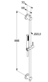 Kludi Nova Fonte Puristic 1S zestaw natryskowy przesuwny, czarny mat 2084039-15