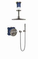 GROHE Grohtherm SmartControl zestaw prysznicowy podtynkowy, grafitowy szczotkowany - brushed hard graphite 29121AL0-02