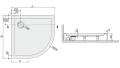 Sanplast Free Line brodzik półokrągły BPza/FREE 80x80x5cm, promień 550 615-040-1720-01-000