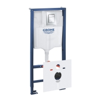 GROHE Rapid SL 4:1 zestaw ze stelażem do miski podwieszanej, przycisk Skate Cosmopolitan S chrom, Fresh 39750000-01