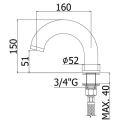 Paffoni wylewka wannowa, chrom ZBOC032CR