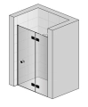 Sanswiss Annea drzwi wnękowe 90cm(88-90cm), jednoczęściowe ze ścianką stałą w linii, prawe AN13D0900VANE5007