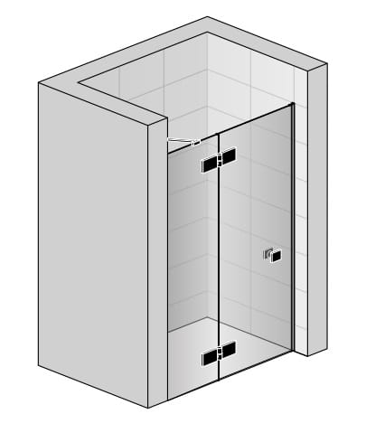 Sanswiss Annea drzwi wnękowe 80cm(78-80cm), jednoczęściowe ze ścianką stałą w linii, lewe AN13G0800VANE5007