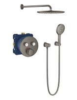 GROHE Grohtherm SmartControl komplet prysznicowy podtynkowy z deszczownicą 310mm, brushed hard graphite 29119AL0-02