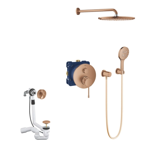 Grohe Essence zestaw wannowo-prysznicowy z deszczownicą i napełnianiem, brushed warm sunset 24092DL1-01