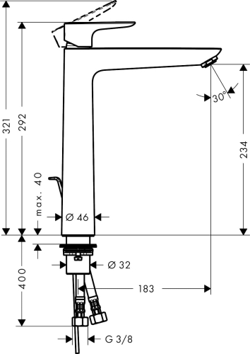 HansGrohe Talis E 240 bateria umywalkowa wysoka, biały mat 71716700