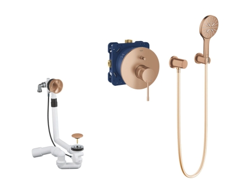 Grohe Essence zestaw wannowy-prysznicowy podtynkowy, z napełnianiem, brushed warm sunset 24058DL1-06