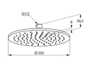 Kludi A-QA deszczownica okrągła 250mm 643250500