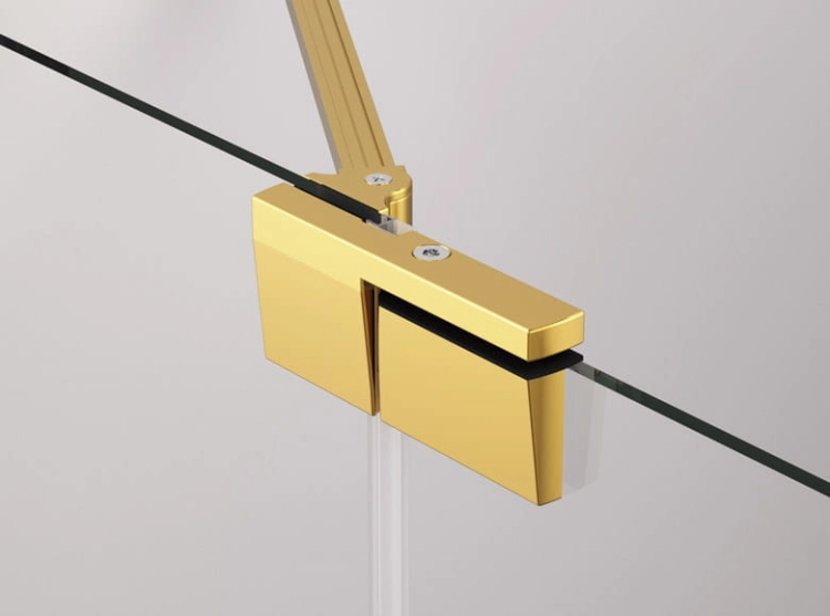 Sanswiss Cadura drzwi wahadłowe  wnękowe z elementem stałym w linii  90cm(87,5-90,5cm), lewe profil złoty, szkło bezbarwne CA13G0901207+V2.CA.12