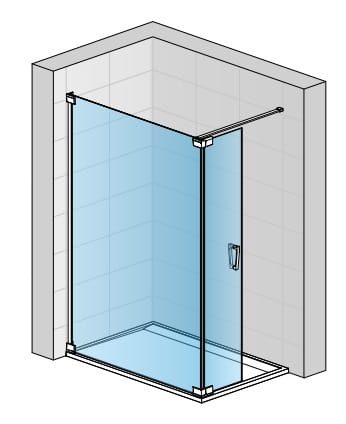 Sanswiss Walk-In Cadura wolnostojąca ścianka stała z elementem ruchomym 120+44cm, lewa, profil złoty, szkło bezbarwne CADUOG1201207
