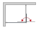 Sanswiss Walk-In Cadura wolnostojąca ścianka stała z elementem ruchomym 120+44cm, lewa, profil czarny mat, szkło bezbarwne CADUOG1200607