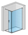 Sanswiss Walk-In Cadura wolnostojąca ścianka stała z elementem ruchomym 100+44cm, prawa, profil biały mat, szkło bezbarwne CADUOD1000907