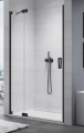 Sanswiss Cadura drzwi wahadłowe  wnękowe z elementem stałym w linii  90cm (87,5-90,5cm), lewe profil czarny mat, szkło bezbarwne CA13G0900607+V2.CA.06