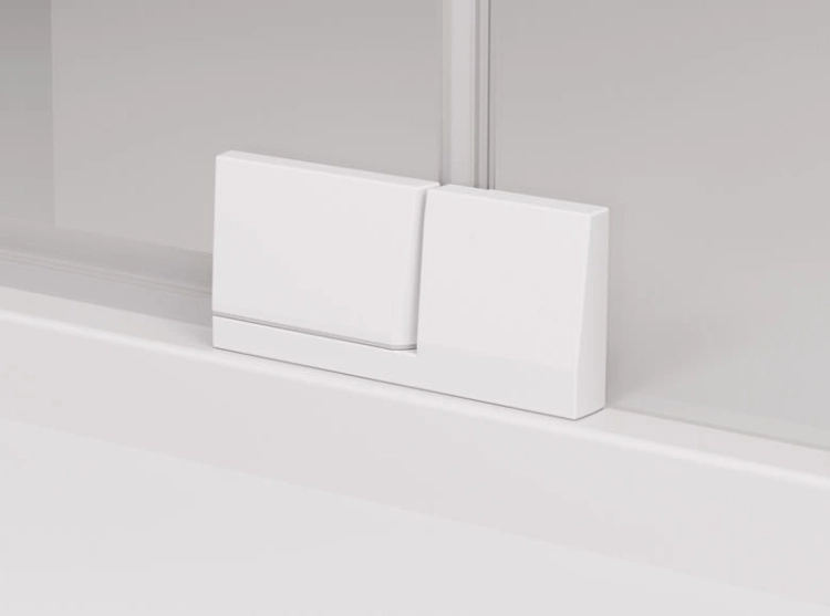 Sanswiss Cadura drzwi wahadłowe  wnękowe z elementem stałym w linii  75cm (72,5-77,5cm), prawe profil biały mat, szkło bezbarwne CA13D0750907+V2.CA.09