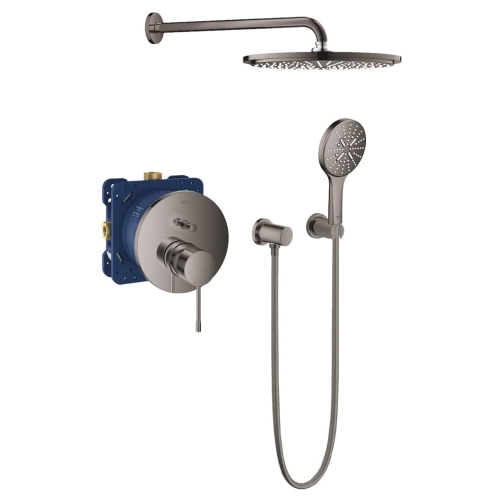 Grohe Essense zestaw prysznicowy podtynkowy z deszczownicą, hard graphite 24058A01-02