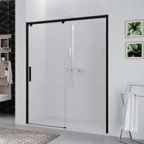 Novellini Kuadra 2.0 2PH drzwi prysznicowe przesuwne 100cm (97-101cm), prawe, profile czarny mat K22PH97D-1H
