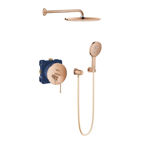 Grohe Essence zestaw prysznicowy podtynkowy z deszczownicą, miedziany błyszczący - warm sunset 24058DA1-03