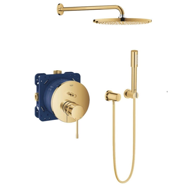 Grohe Essence zestaw prysznicowy podtynkowy z deszczownicą, cool sunrise 24058GL1-01