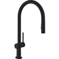 HansGrohe Talis M54 ComfortZone 210 bateria zlewozmywakowa z wyciąganą wylewką, 2 Jet, czarny mat 72801670