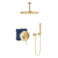 GROHE Essence zestaw prysznicowy podtynkowy z deszczownicą, złoty połysk - cool sunrise 24058GL1-07