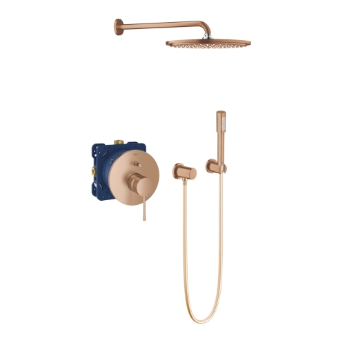 Grohe Essence zestaw prysznicowy z deszczownicą, miedziany szczotkowany - brushed warm sunset 24058DL1-02