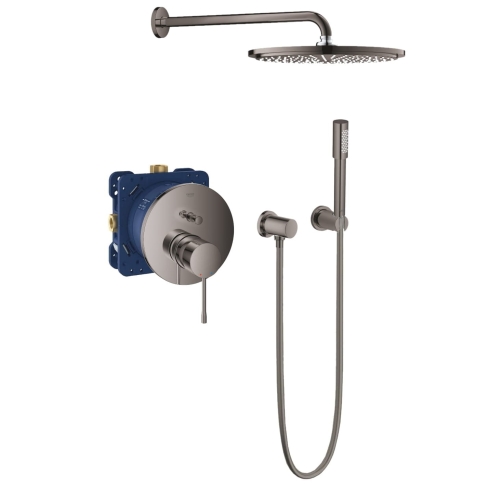 Grohe Essense zestaw prysznicowy podtynkowy z deszczownicą, hard graphite 24058A01-01