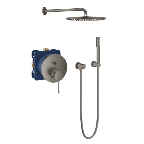 Grohe Essence zestaw prysznicowy podtynkowy z deszczownicą 310mm, szczotkowany grafit - brushed hard graphite 24058AL1-01