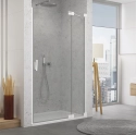 Sanswiss Cadura drzwi wahadłowe  wnękowe z elementem stałym w linii  80cm (77,5-80,5cm), prawe profil biały mat, szkło bezbarwne CA13D0800907+V2.CA.09