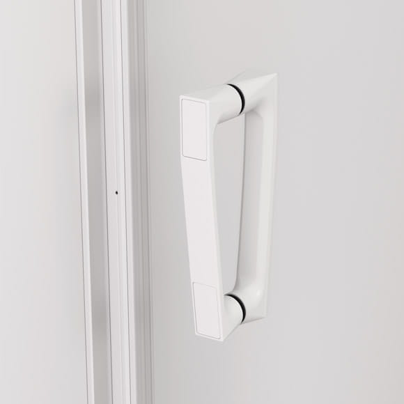 Sanswiss Cadura drzwi wahadłowe wnękowe z elementem stałym w linii 80cm (77,5-80,5cm), prawe profil biały mat, szkło bezbarwne CA13D0800907+V2.CA.09