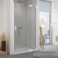 Sanswiss Cadura drzwi wahadłowe wnękowe z elementem stałym w linii 90cm (87,5-90,5cm), prawe profil biały mat, szkło bezbarwne CA13D0900907+V2.CA.09