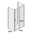 Sanplast TX5b kabina trójścienna prostokątna 80x90x80cm, szkło ze wzorem W15, profile srebrny połysk 600-271-1100-2-1310-38-231