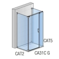 Sanswiss Cadura kabina trójścienna 80x100x80cm, lewa, profil srebrny połysk, szkło bezbarwne CA31CGSM100-CAT2SM80-CAT5SM80-RCA50-50.07