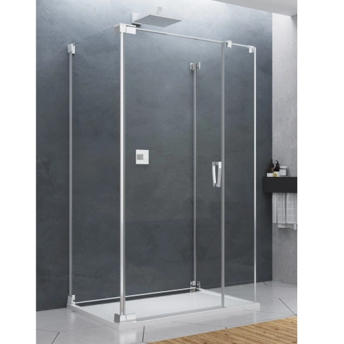Sanswiss Cadura kabina trójścienna 80x100x80cm, lewa, profil srebrny połysk, szkło bezbarwne CA31CGSM100-CAT2SM80-CAT5SM80-RCA50-50.07
