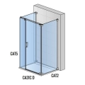 Sanswiss Cadura kabina trójścienna 80x100x80cm, prawa, profil srebrny połysk, szkło bezbarwne CA31CDSM100-CAT2SM80-CAT5SM80-RCA50-50.07