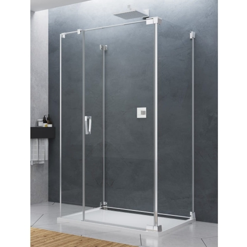 Sanswiss Cadura kabina trójścienna 80x100x80cm, prawa, profil srebrny połysk, szkło bezbarwne CA31CDSM100-CAT2SM80-CAT5SM80-RCA50-50.07