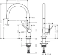 HansGrohe Talis M54 ComfortZone 220 bateria zlewozmywakowa, chrom 72804000