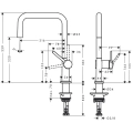 HansGrohe Talis M54 ComfortZone U 220 bateria zlewozmywakowa, czarny mat 72806670
