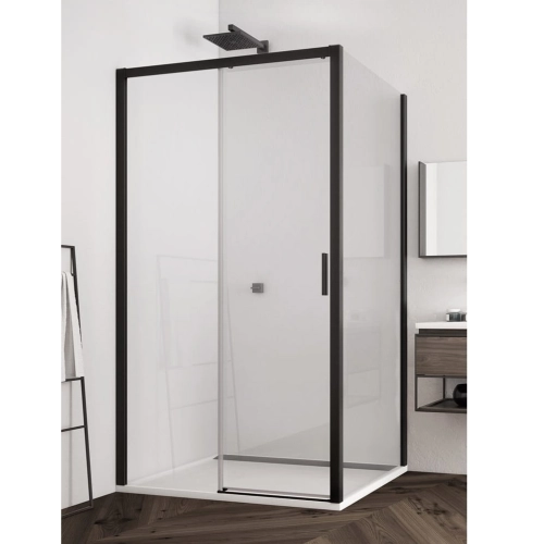 Sanswiss Top-Line S black kabina prostokątna 120x90cm lewa, drzwi suwane, profil czarny mat, szkło bezbarwne TLS2G120TOPF2090060