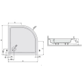 Sanplast Free Line brodzik półokrągły BP/FREE 80x80x15+STB, promień 550 615-040-2220-01-000