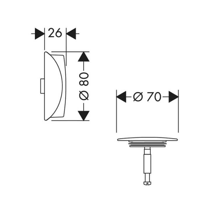 HansGrohe Flexaplus element zewnętrzny syfonu wannowego, czarny mat 58185670