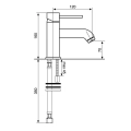 Emmevi Piper bateria umywalkowa, czarny mat 45003NO