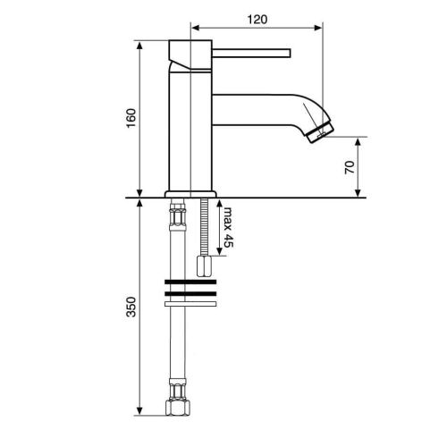 Emmevi Piper bateria umywalkowa, biały mat 45003BIO