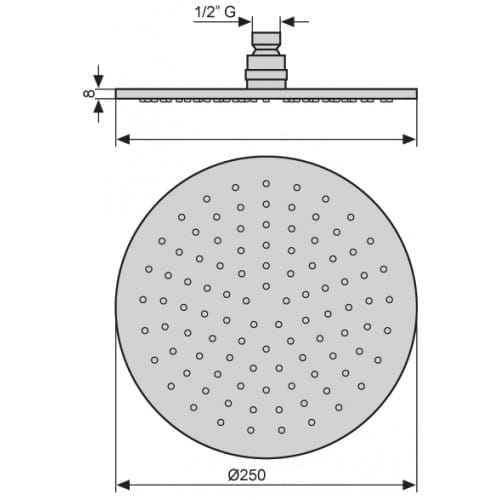 Emmevi deszczownica okrągła 250mm, biały mat CO6657BIO250