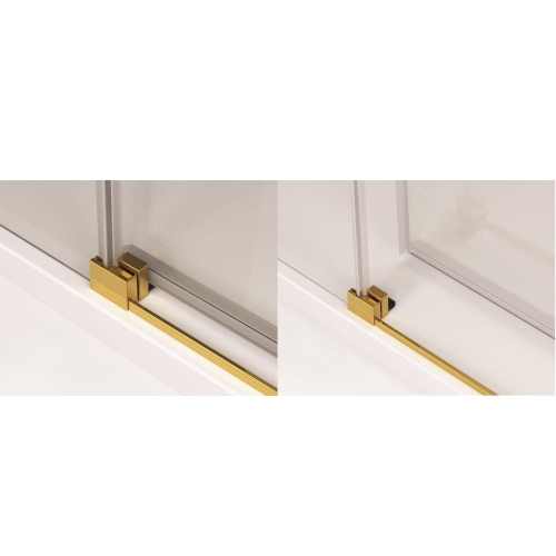 Sanswiss Cadura Gold Line drzwi przesuwne dwuczęściowe 120cm(116,5-121,5cm), prawe, profil złoty, szkło bezbarwne CAS2D1201207