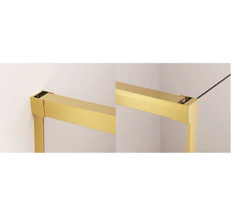 Sanswiss Cadura Gold Line drzwi przesuwne dwuczęściowe 120cm(116,5-121,5cm), prawe, profil złoty, szkło bezbarwne CAS2D1201207