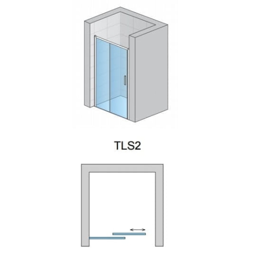 Sanswiss Top-Line S na wymiar, drzwi przesuwne dwuczęściowe lewe, profile białe, szkło bezbarwne TLS2GSM10407