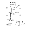 Grohe Essence E umywalkowa bateria elektroniczna na podczerwień, grafitowy szczotkowany - brushed hard graphite 36445AL0