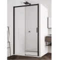Sanswiss Top-Line S black drzwi przesuwne dwuczęściowe 100cm(97,5-102,5cm), lewe, profile czarny mat, szkło bezbarwne TLS2G1000607